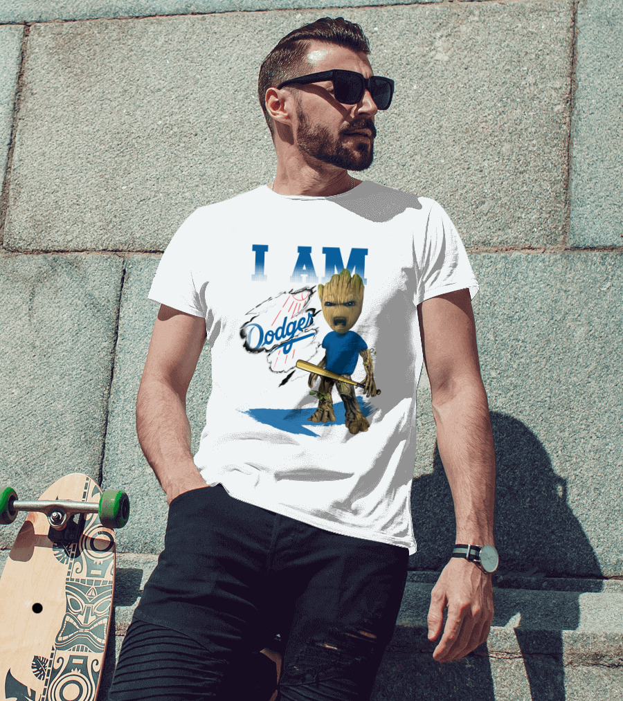 I Am Groot Dodgers Baseball T-Shirt
