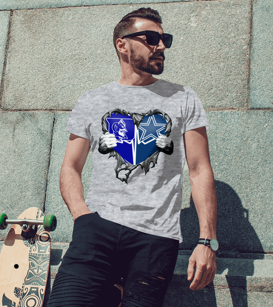 Cowboys Duke Blue Devil Heart T-Shirt