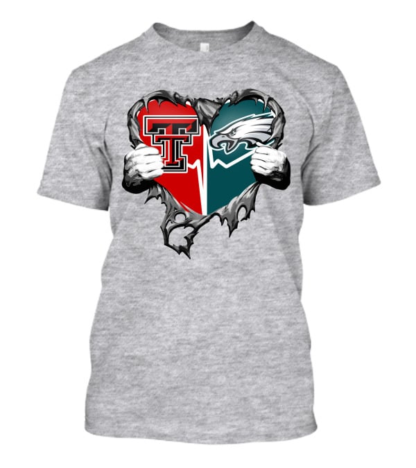 Texas Tech And Eagles Heart T-Shirt