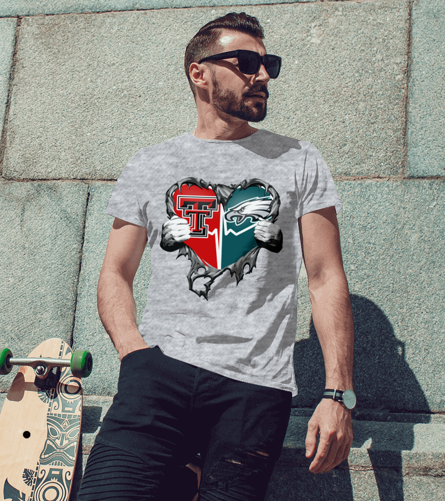 Texas Tech And Eagles Heart T-Shirt