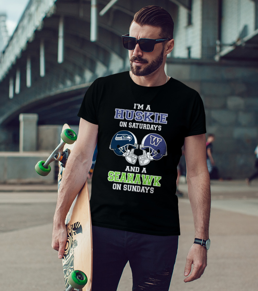 I'm A Huskie On Saturdays And A Seahawk On Sundays T-Shirt