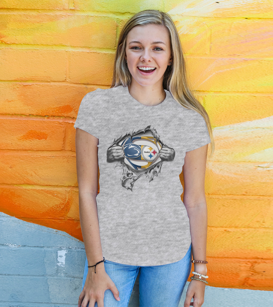 Steelers Penn State Superman Logo Fusion T-Shirt