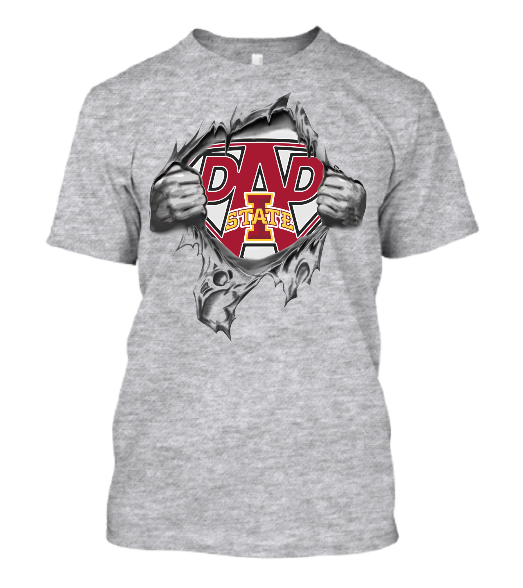 Iowa State Dad Hero Logo Torn T-Shirt