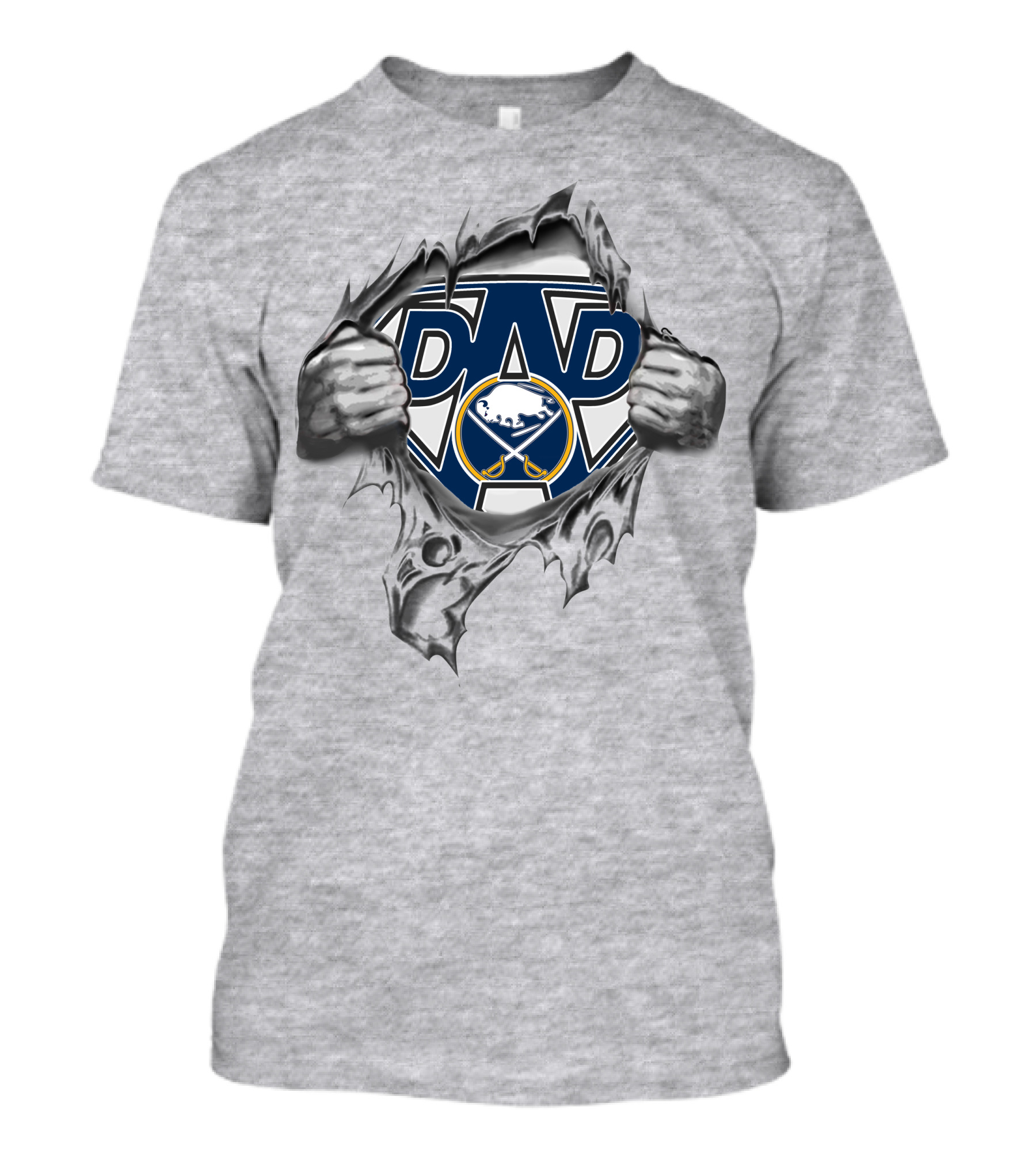 Buffalo Sabres Dad Superhero Logo Retro Rip T-Shirt