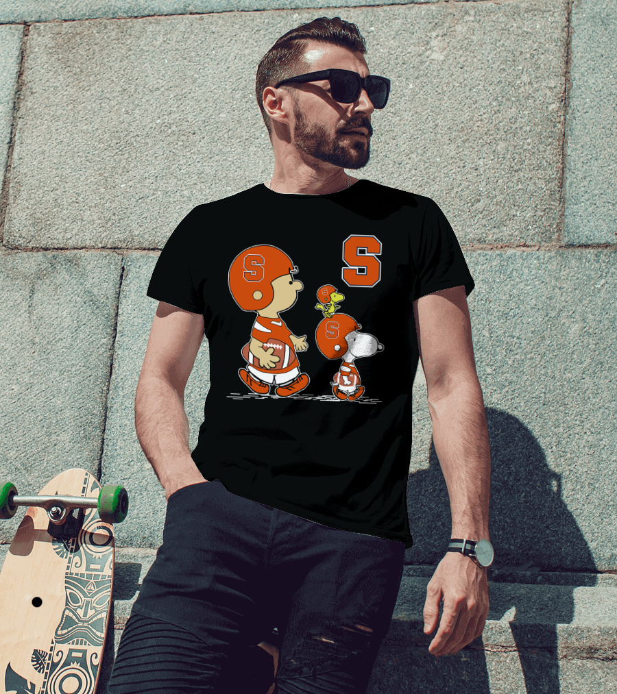Syracuse Orange Charlie Brown And Snoopy Football T-Shirt