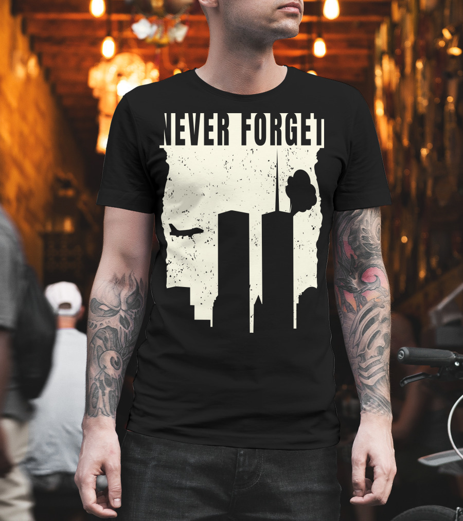 Never Forget 11Th Attacks Twin Towers Memorial T-Shirt