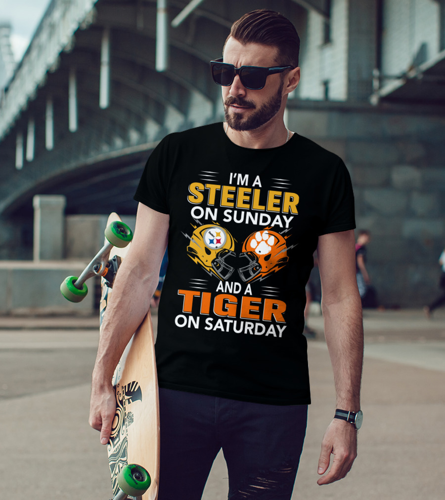 I'm A Steeler On Sunday And A Tiger On Saturday T-Shirt