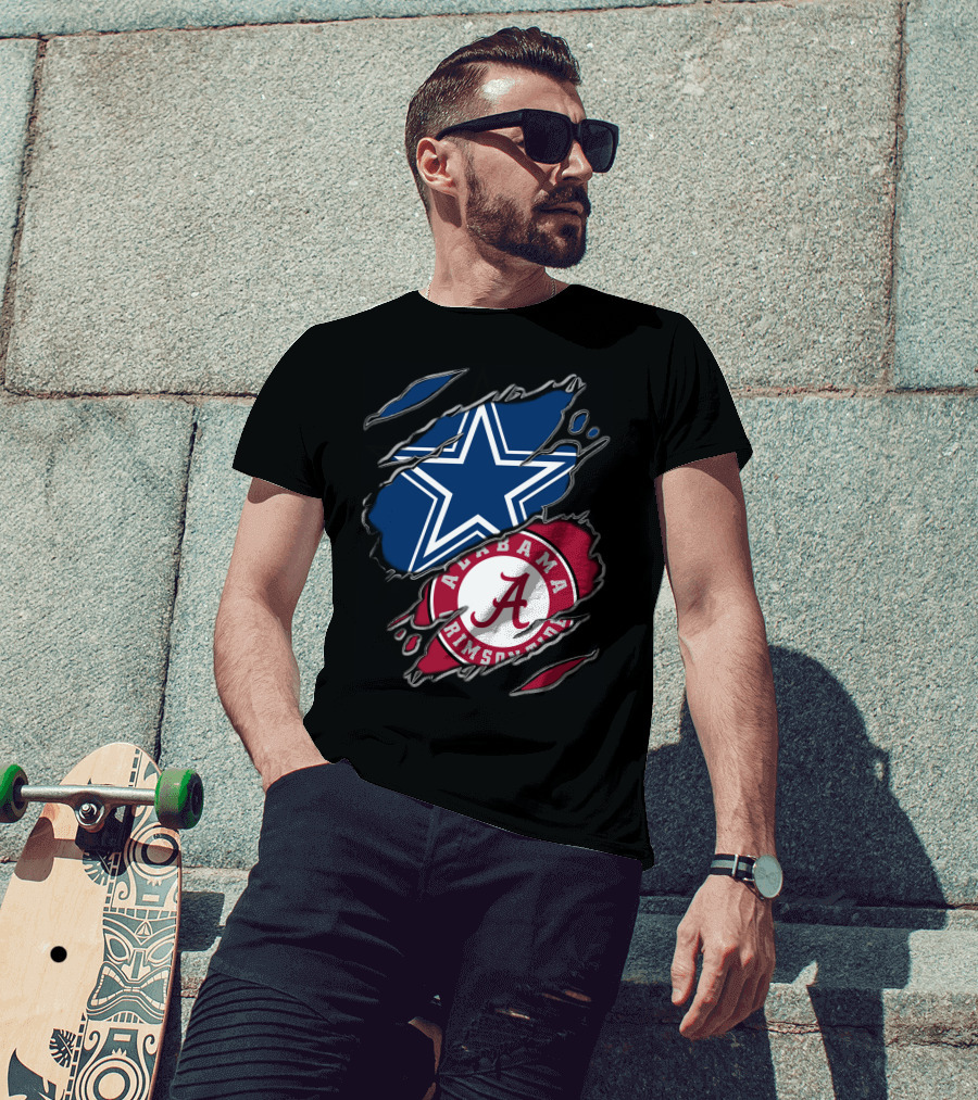 Dallas Cowboys Star Alabama Crimson Tide Crimson And White T-Shirt