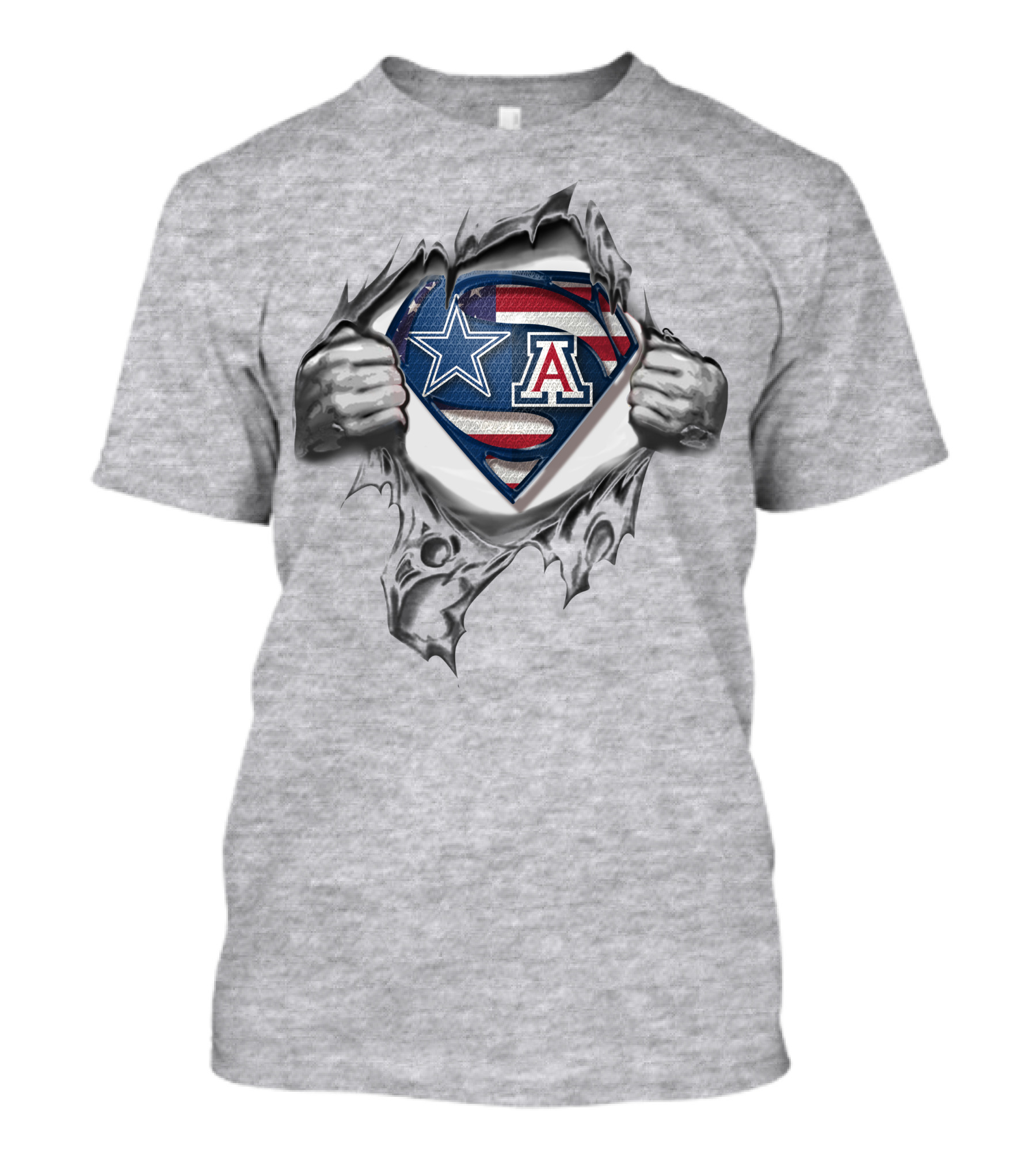 Dallas Cowboys Arizona Wildcats Logo Superman Shield T-Shirt