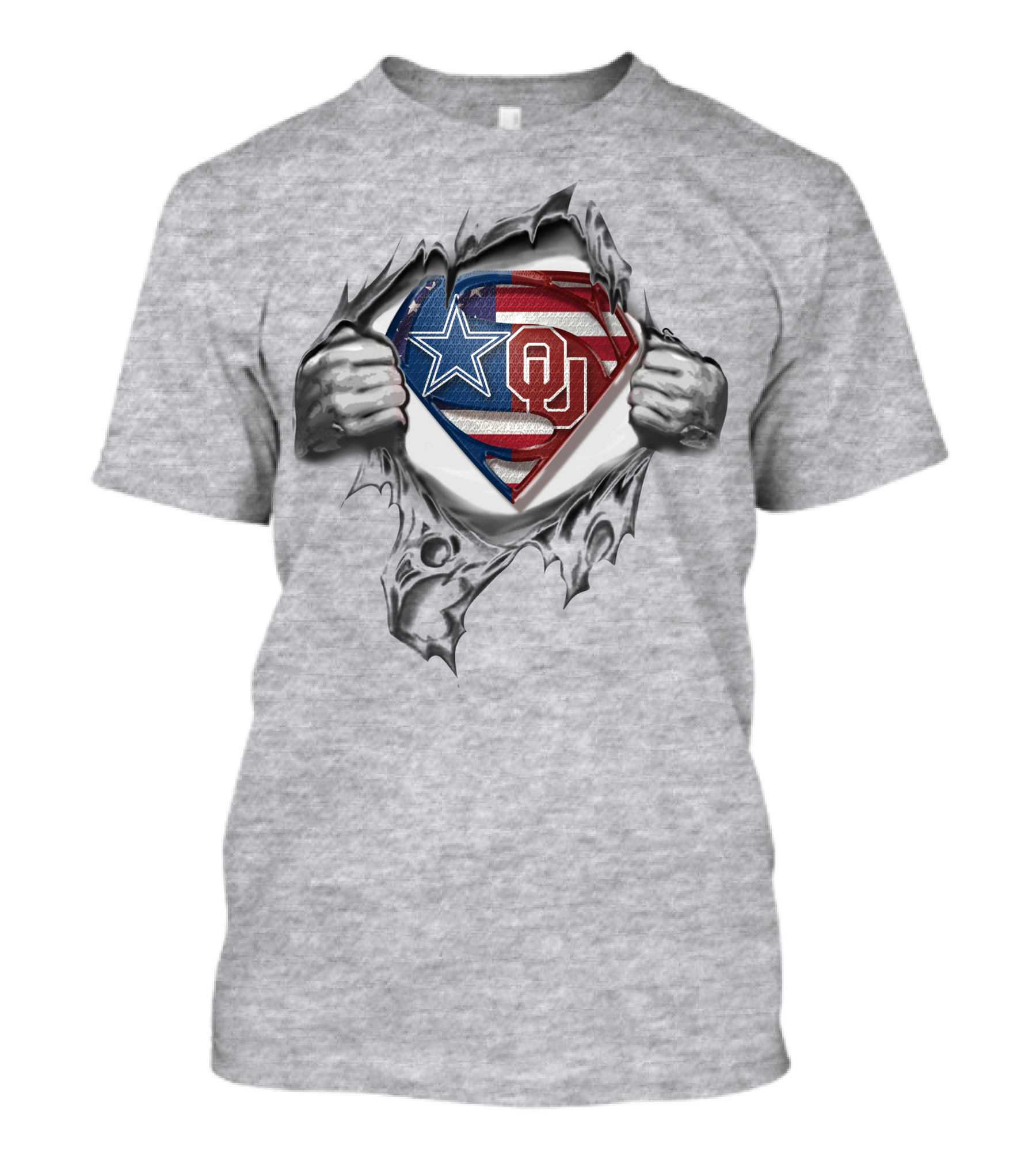 Dallas Cowboys OU Sooners Superman Logo T-Shirt
