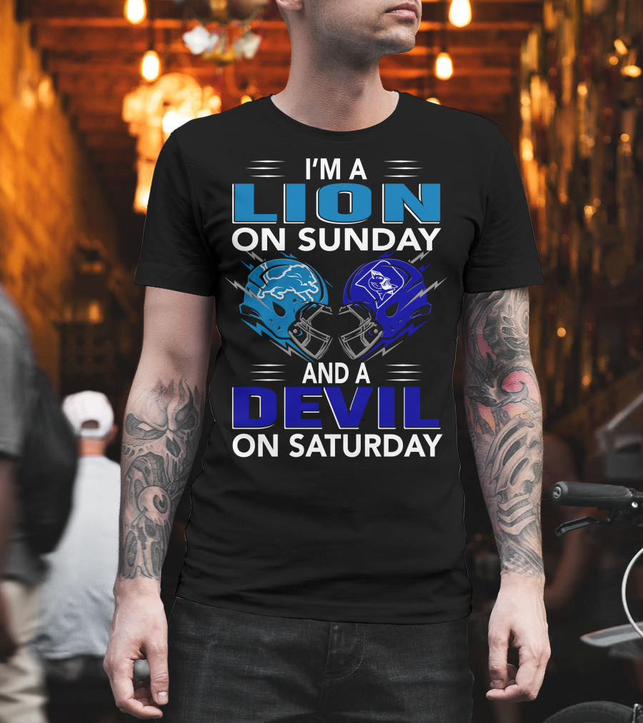 I'm A Lion On Sunday And A Devil On Saturday Football Helmets T-Shirt