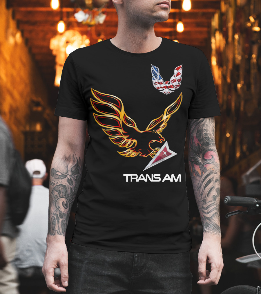 TRANSAM Firebird Eagle American Flag T-Shirt