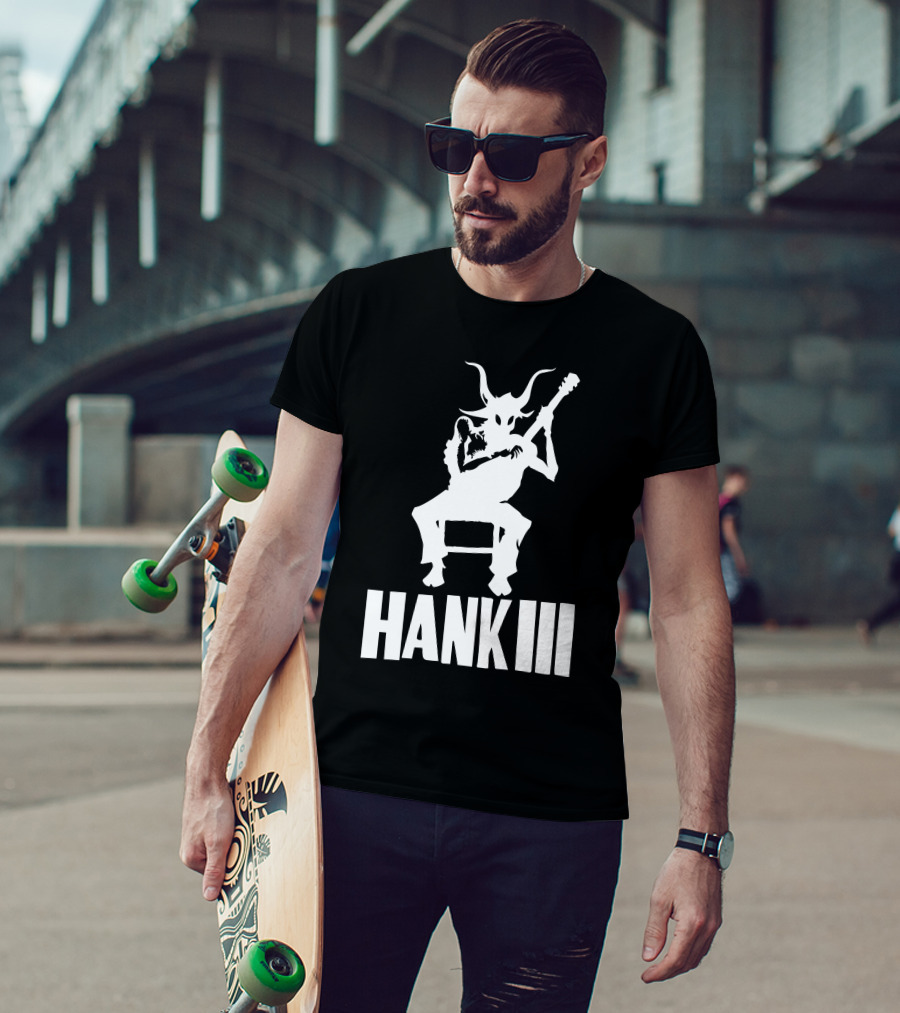 Hank III Goat Demon Playing Guitar T-Shirt