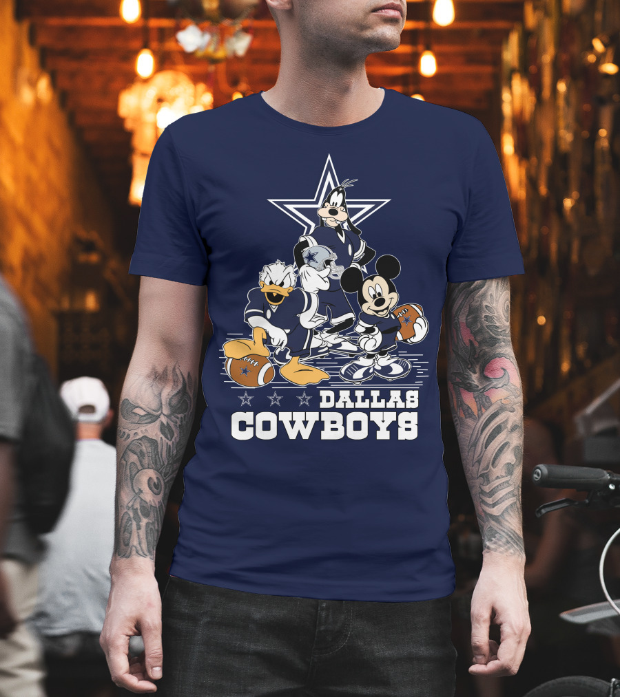 Dallas Cowboys Mickey Donald Goofy Football Team T-Shirt
