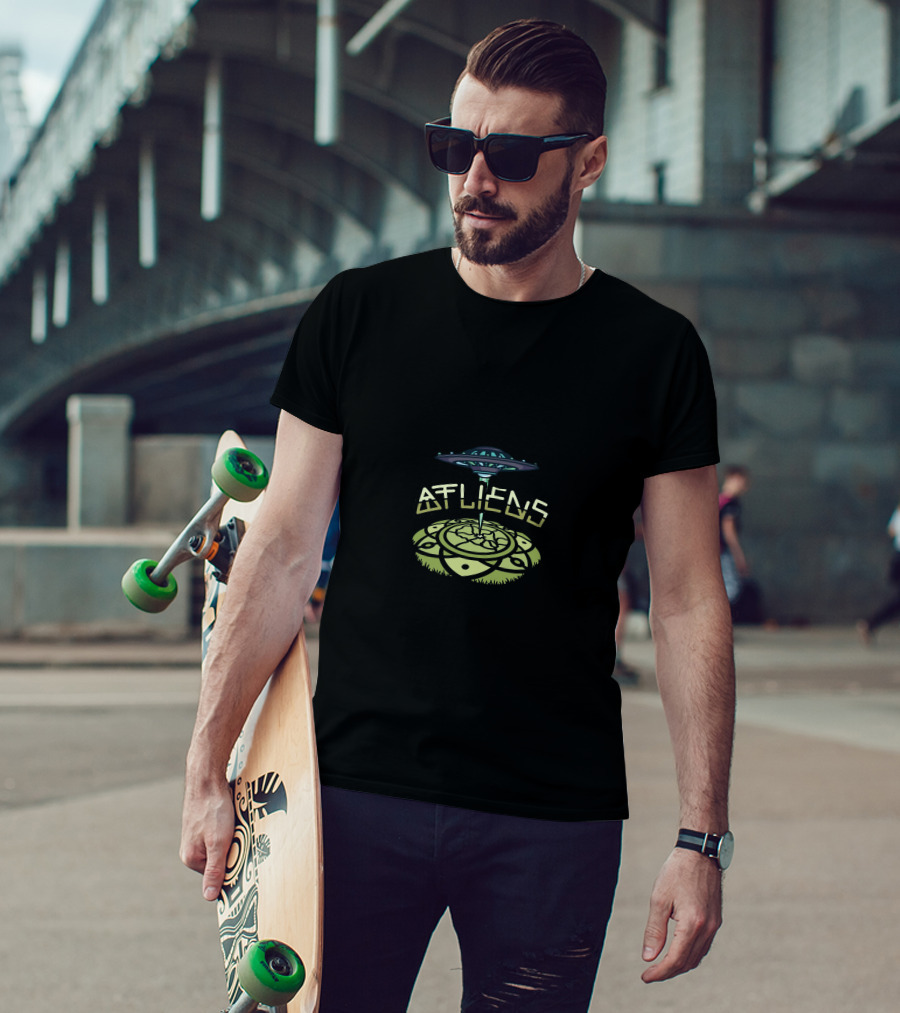 Atliens UFO Crop Circle Extraterrestrial T-Shirt