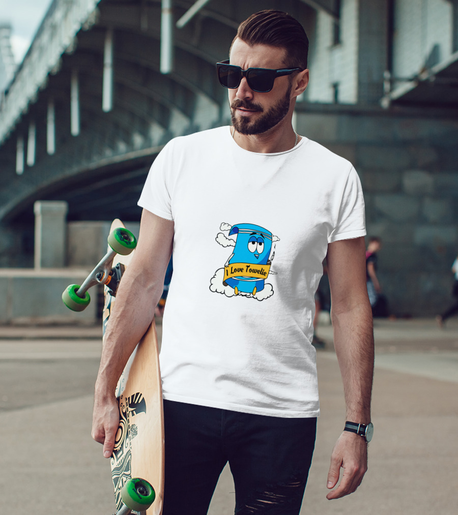 I Love Towelie South Park Cartoon Character With Joint And Clouds T-Shirt