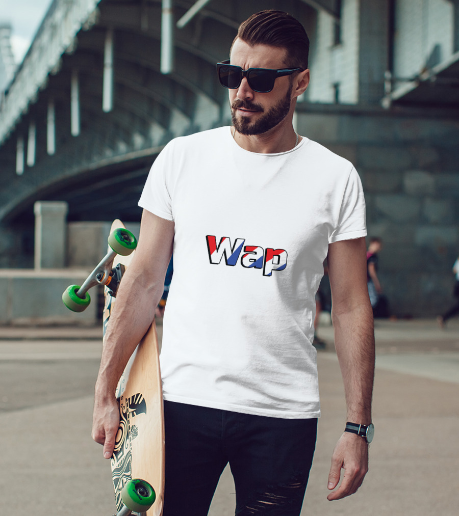 Wap Red White Blue Lettering Style Merchandise T-Shirt