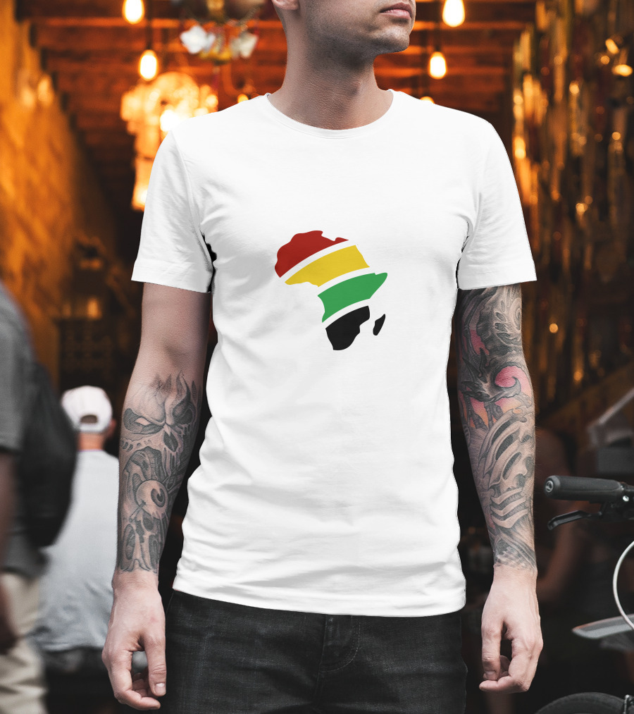 African Map Red Yellow Green Black T-Shirt