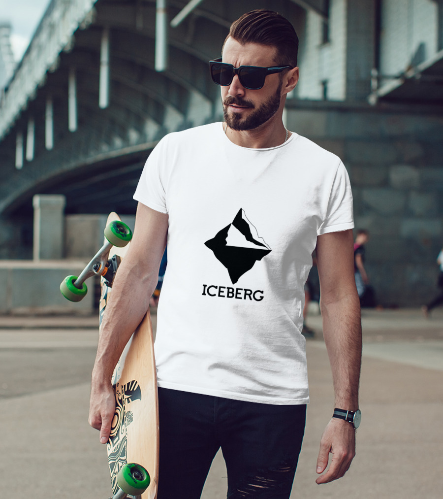 ICEBERG Geometric Black And White Abstract T-Shirt