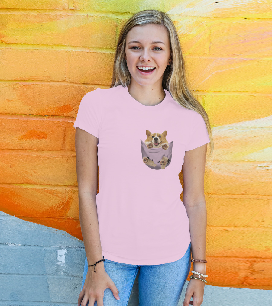 Lovely Corgi Pocket Pal T-Shirt