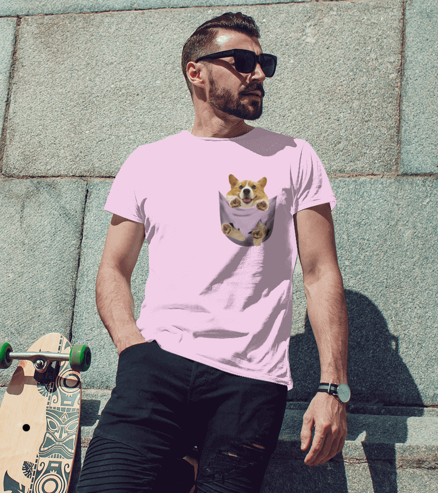 Lovely Corgi Pocket Pal T-Shirt