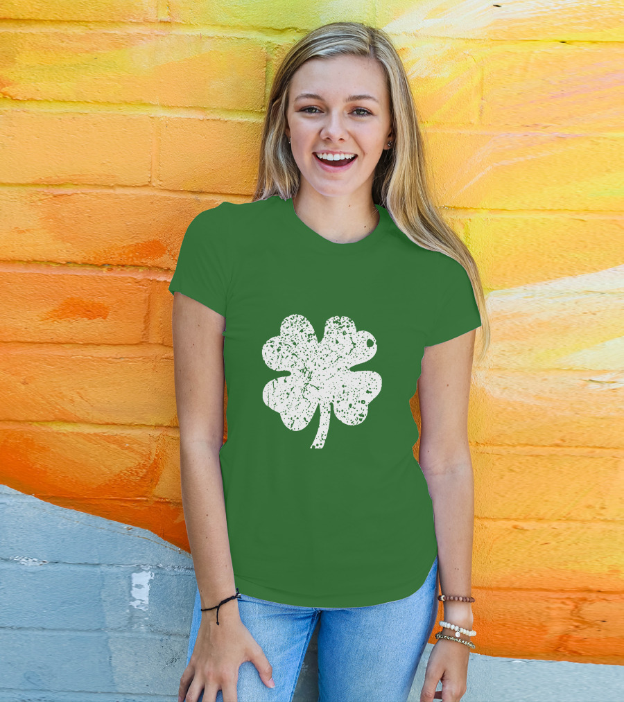 Four Leaf Clover St. Patrick's Day Green Lucky Charm T-Shirt