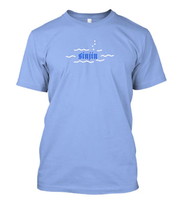 Sinjin Drowning Merch Sinjin Socks And Sandals Blue Water Waves T-Shirt