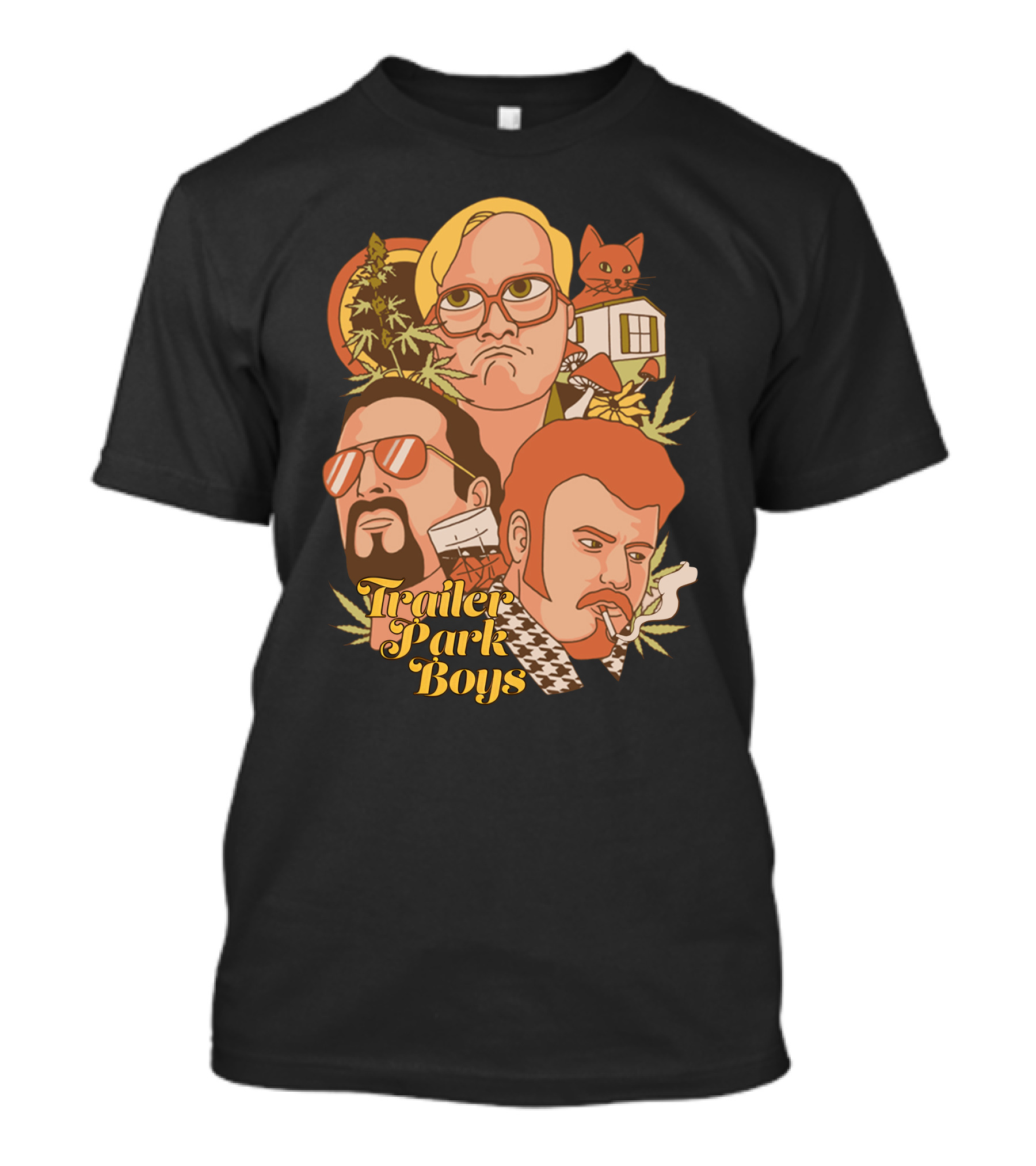 Trailer Park Boys Cannabis Cat Cartoon Trio T-Shirt