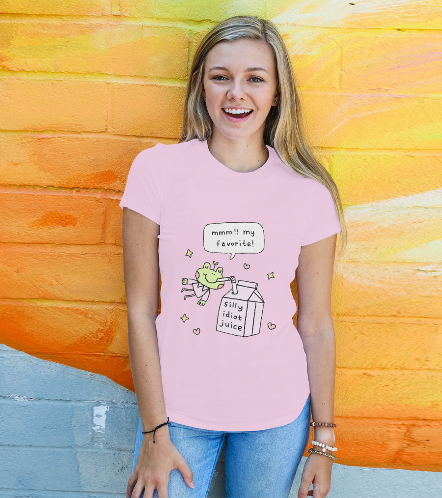 Mmm My Favorite Silly Idiot Juice Frog With Stars And Hearts T-Shirt