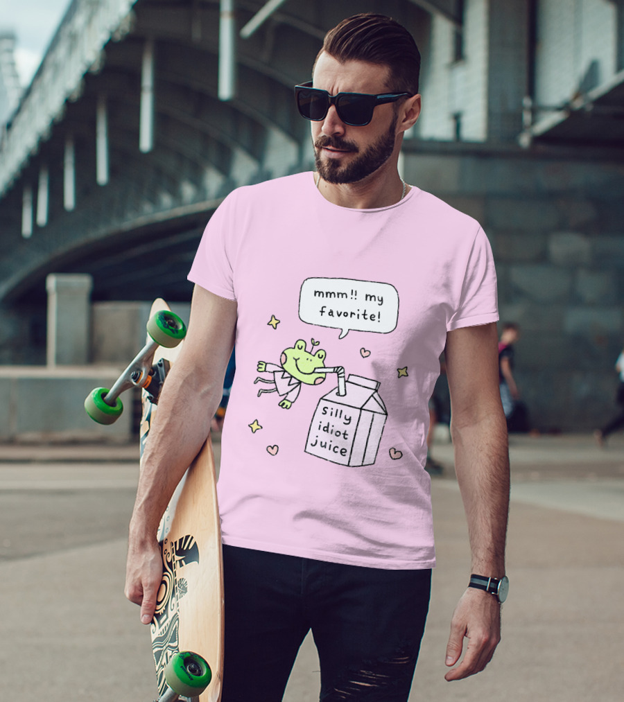 Mmm My Favorite Silly Idiot Juice Frog With Stars And Hearts T-Shirt