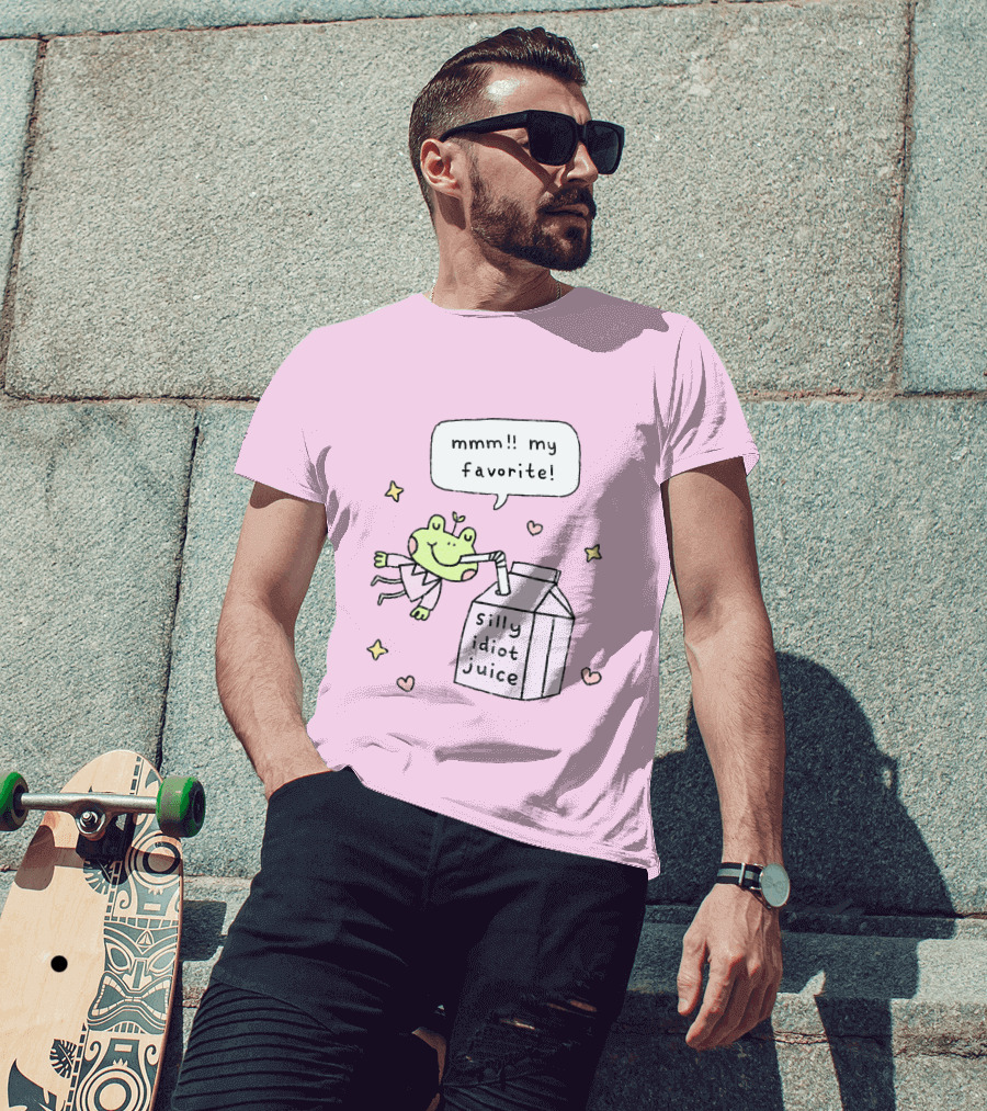 Mmm My Favorite Silly Idiot Juice Frog With Stars And Hearts T-Shirt