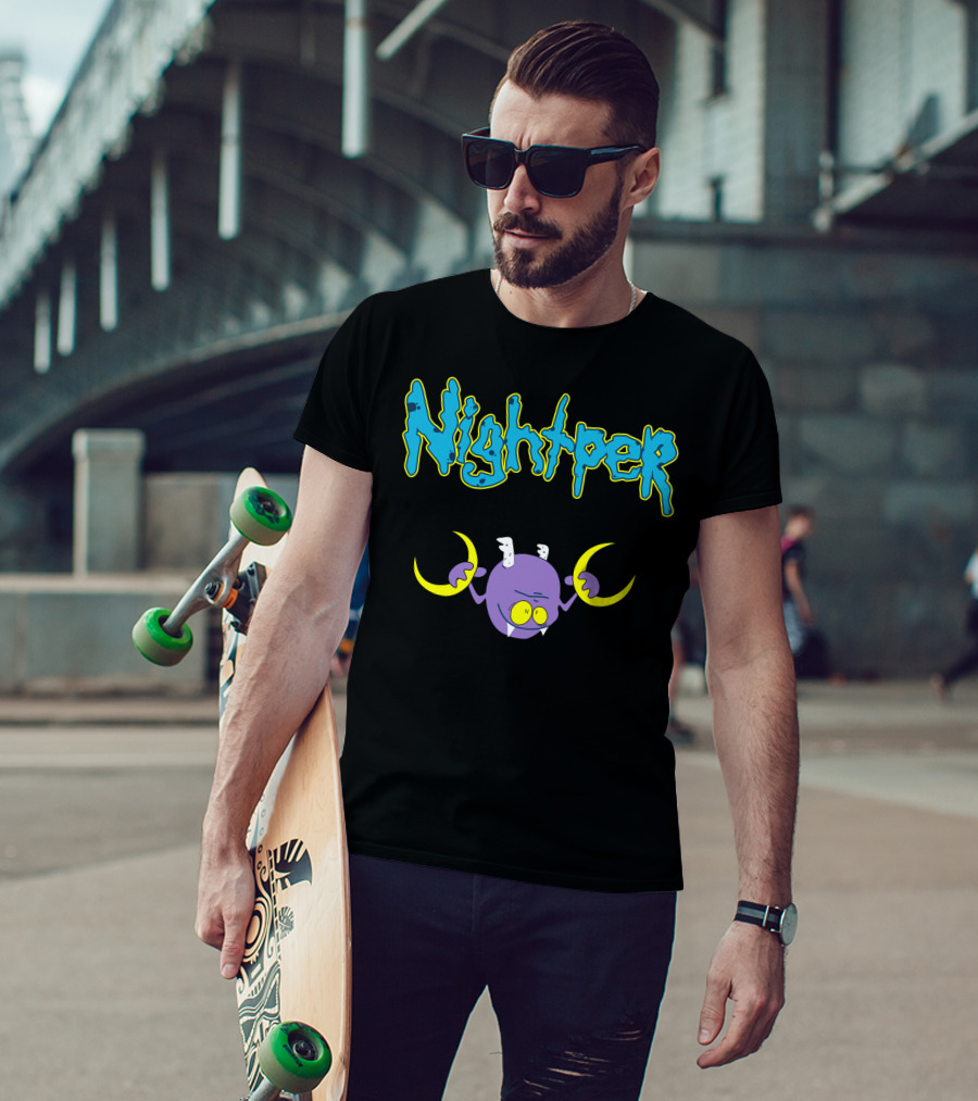 Shop The Nightper Perth Tanapon Merch Store Featuring Playful Cartoon Creature T-Shirt