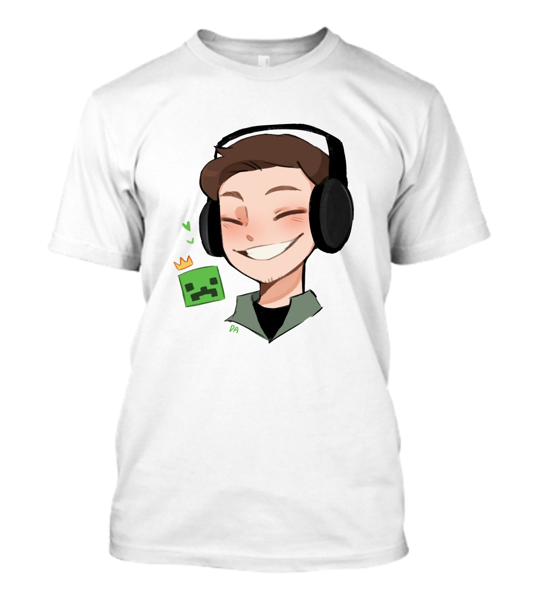 Awesamdude Creeper Man Merch Headphones Smiling Character T-Shirt