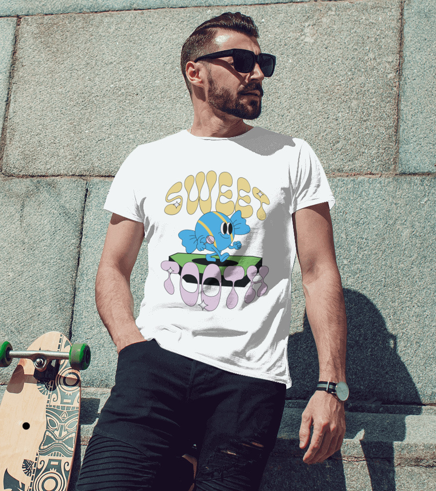 Cody Ko Merch Sweet Tooth Colorful Cartoon Character With Sweet Tooth Text T-Shirt