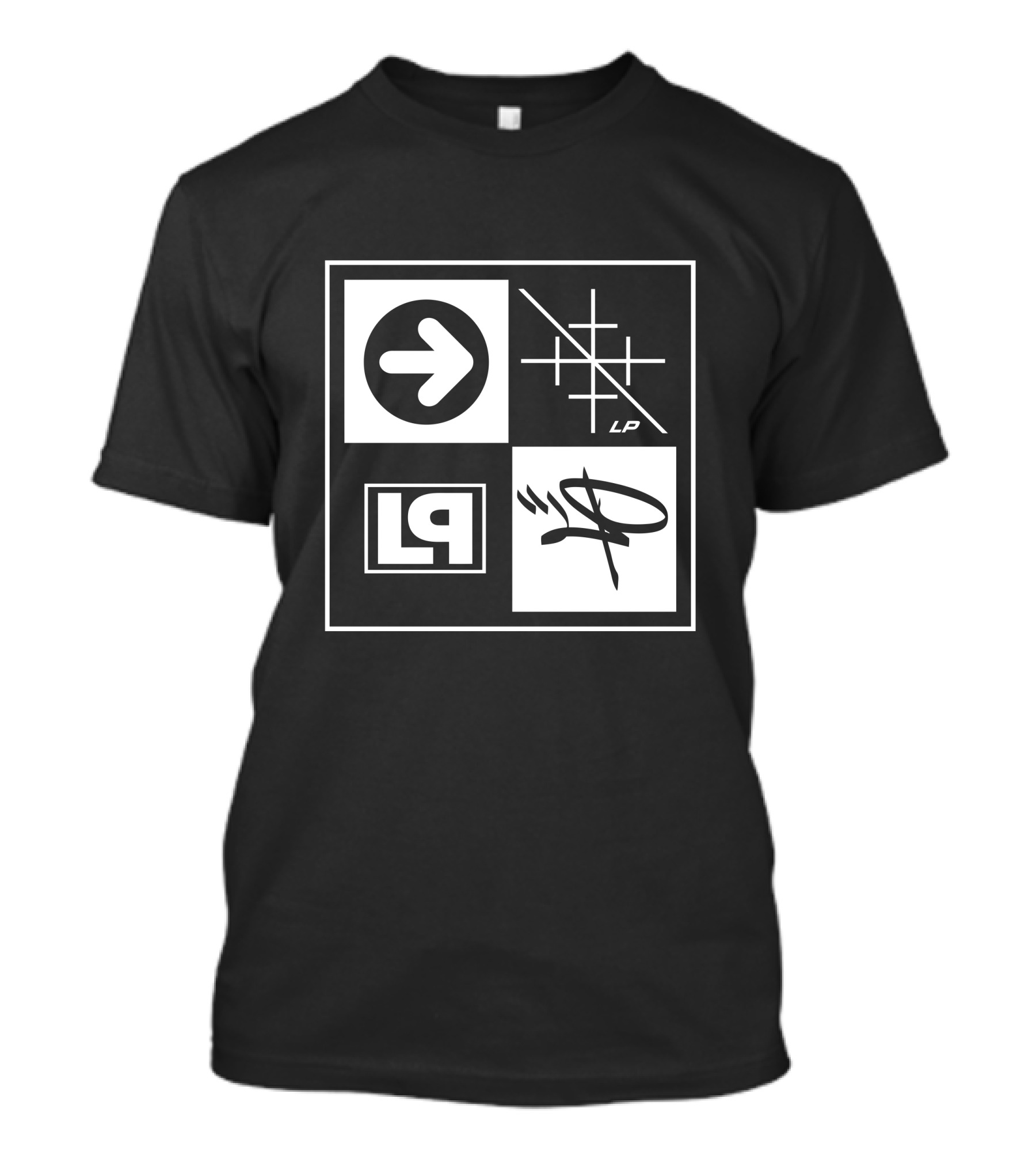 Linkin Park Merch HT20 Box Logo Arrow Grid LP Symbol Quadrant T-Shirt