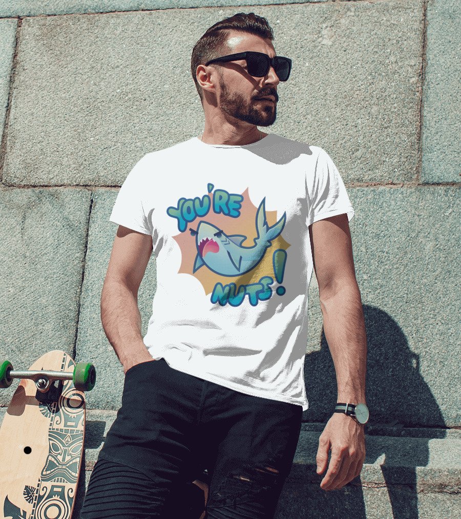 You're Nuts Shark Cartoon T-Shirt