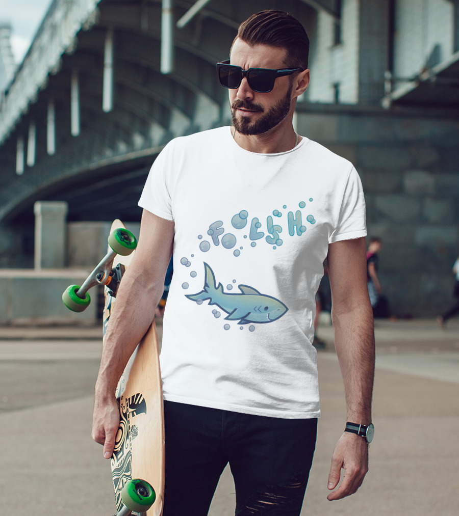 Foolish Shark Bubbles Gamers Méh T-Shirt
