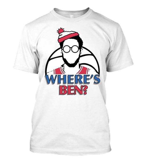 Philadelphia Where Is Ben Simmons Chickie And Pete’s In South Philly 94WIP Sports Radio Where's Ben Basketball T-Shirt