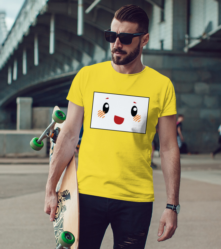 Shop Lankybox Merch Store Boxy Kawaii Face Yellow T-Shirt