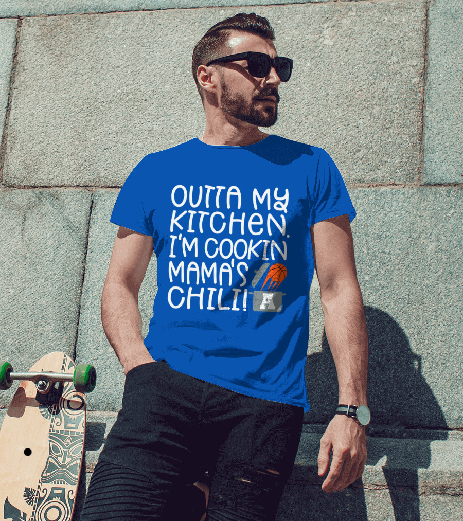 Outta My Kitchen I'm Cookin Mama's Chili Basketball Pot T-Shirt