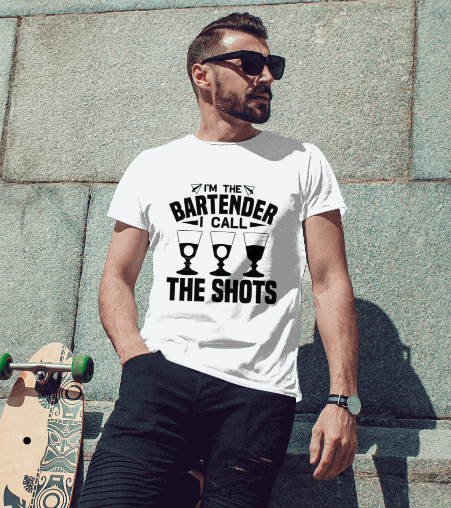 I'm The Bartender I Call The Shots Glass Icon Trio T-Shirt
