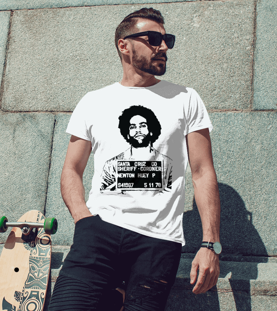 Huey Newton Santa Cruz County Mugshot 5-11-78 T-Shirt