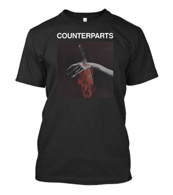 COUNTERPARTS Hand With Knife And Red Paint T-Shirt