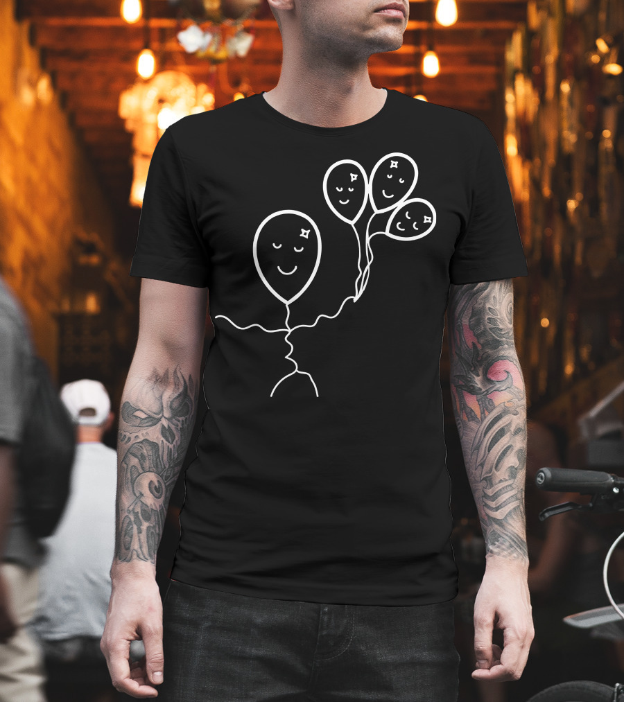 Scribbuls Happy Balloon Faces Collection T-Shirt