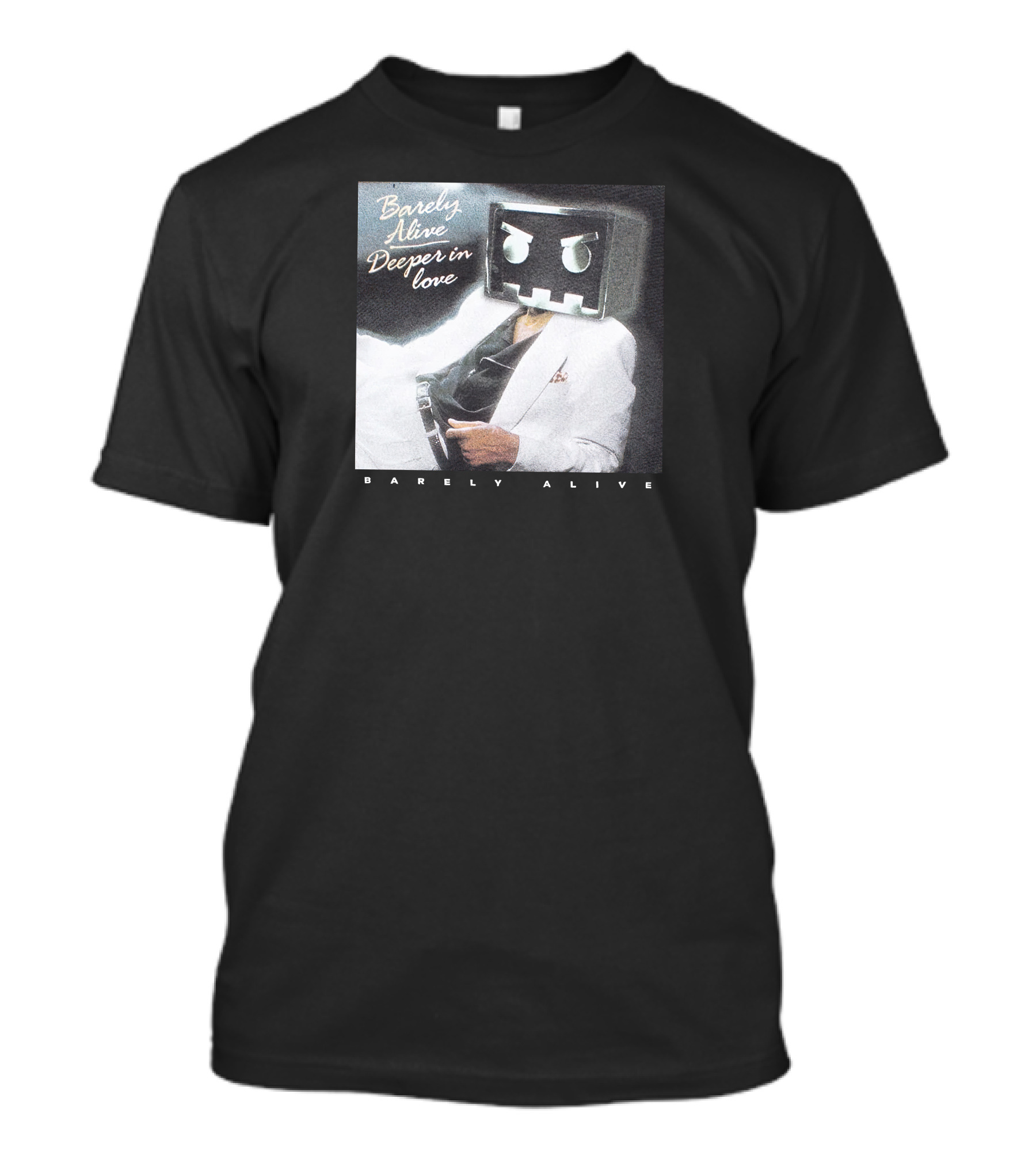 Barely Alive Deeper In Love 80s Aesthetic Robot Head Suit T-Shirt