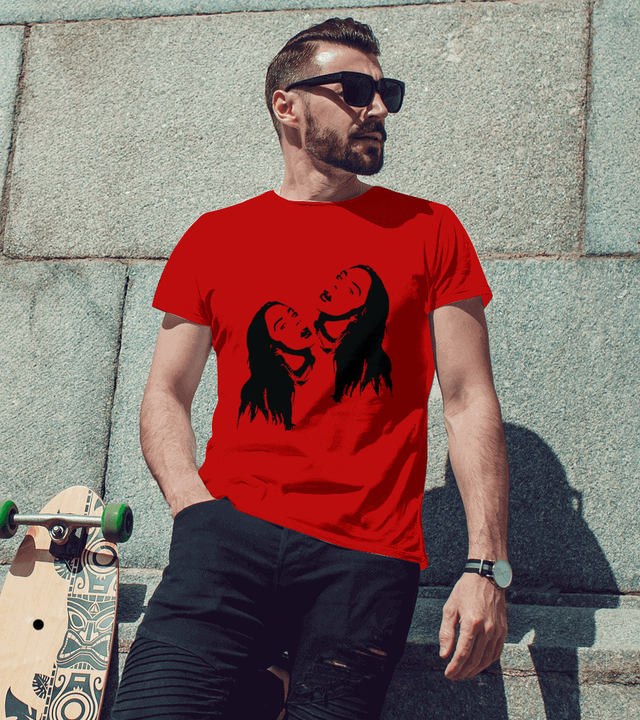 Billie Eilish Merch Stay Home Red Double T-Shirt