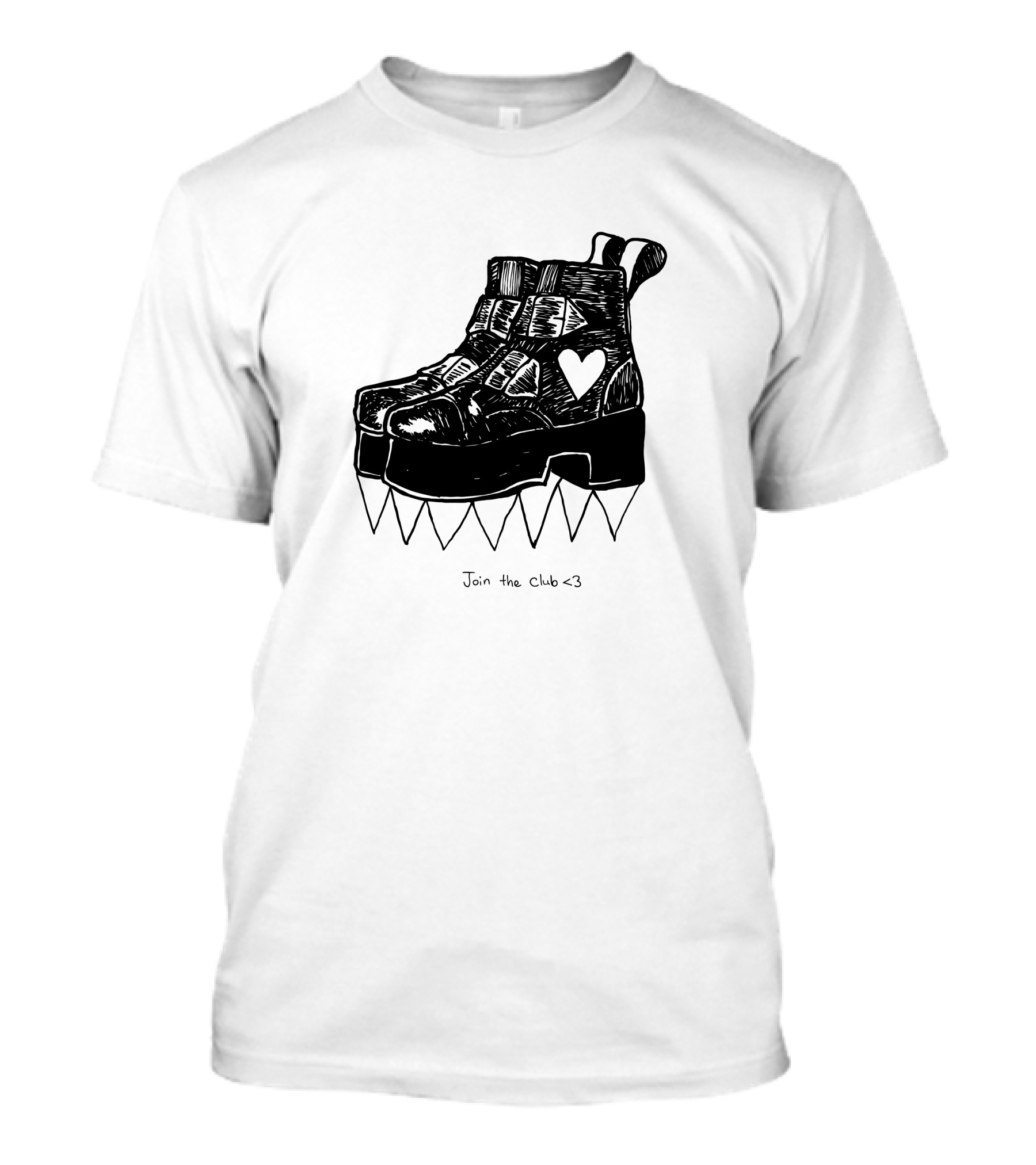 Join The Club Deathstud Boots Merch Heart Platform T-Shirt