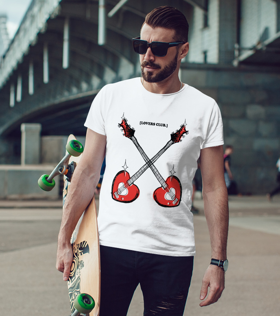 Lovers Club Crossed Heart Guitars T-Shirt