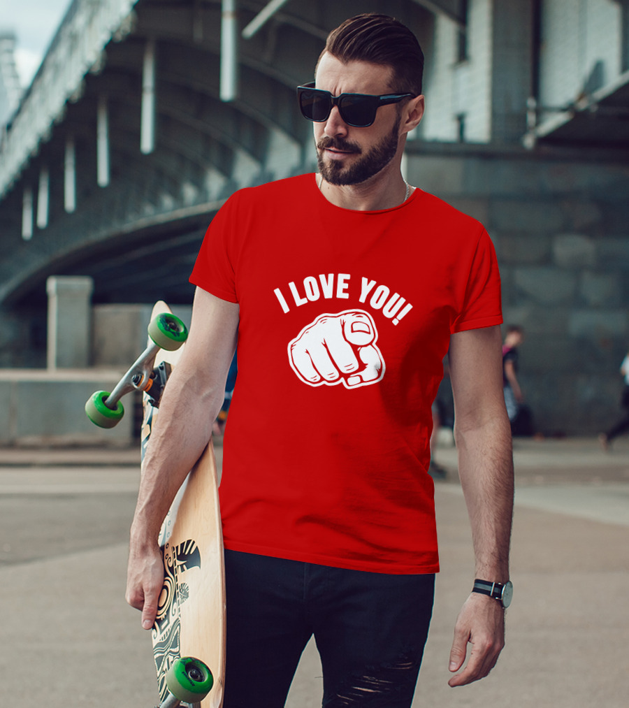 I Love You Fist Motif T-Shirt