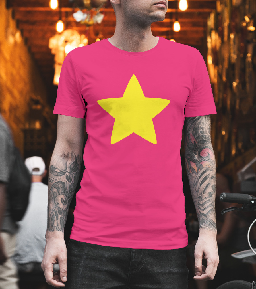 Steven Universe Yellow Star on Pink Background Cosplay T-Shirt
